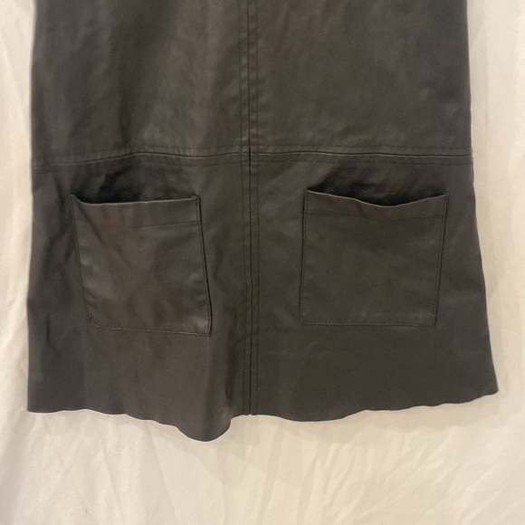 Zara kids faux leather (pleather) very soft shirt dress with pockets sz 6 - Picture 4 of 6